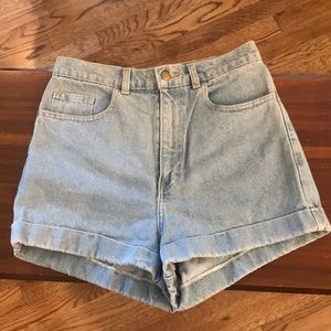 Light denim jean shorts